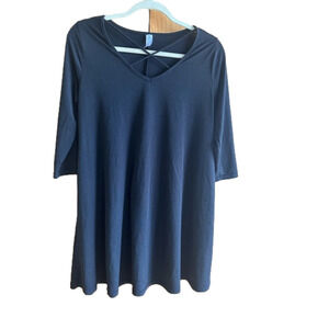 Black Heathmoor V-Neck 3/4 Sleeve Mini or Tunic